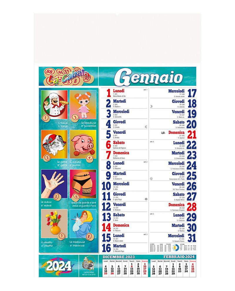 Calendari Cabala Santa Teresa di Riva - Messina