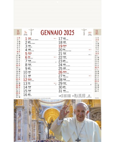 Calendari Illustrati 12 Fogli Papa Francesco Santa Teresa di Riva - Messina