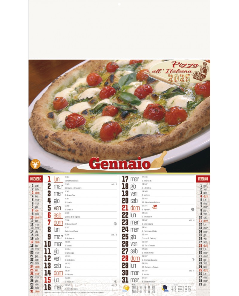 Calendari Illustrati 12 Fogli Pizza Santa Teresa di Riva - Messina