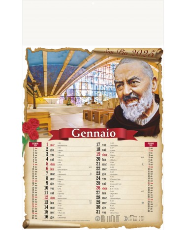 Calendari Illustrati 12 Fogli San Pio Santa Teresa di Riva - Messina