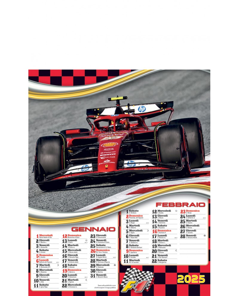 Calendari Illustrati 6 Fogli Formula Uno Santa Teresa di Riva - Messina